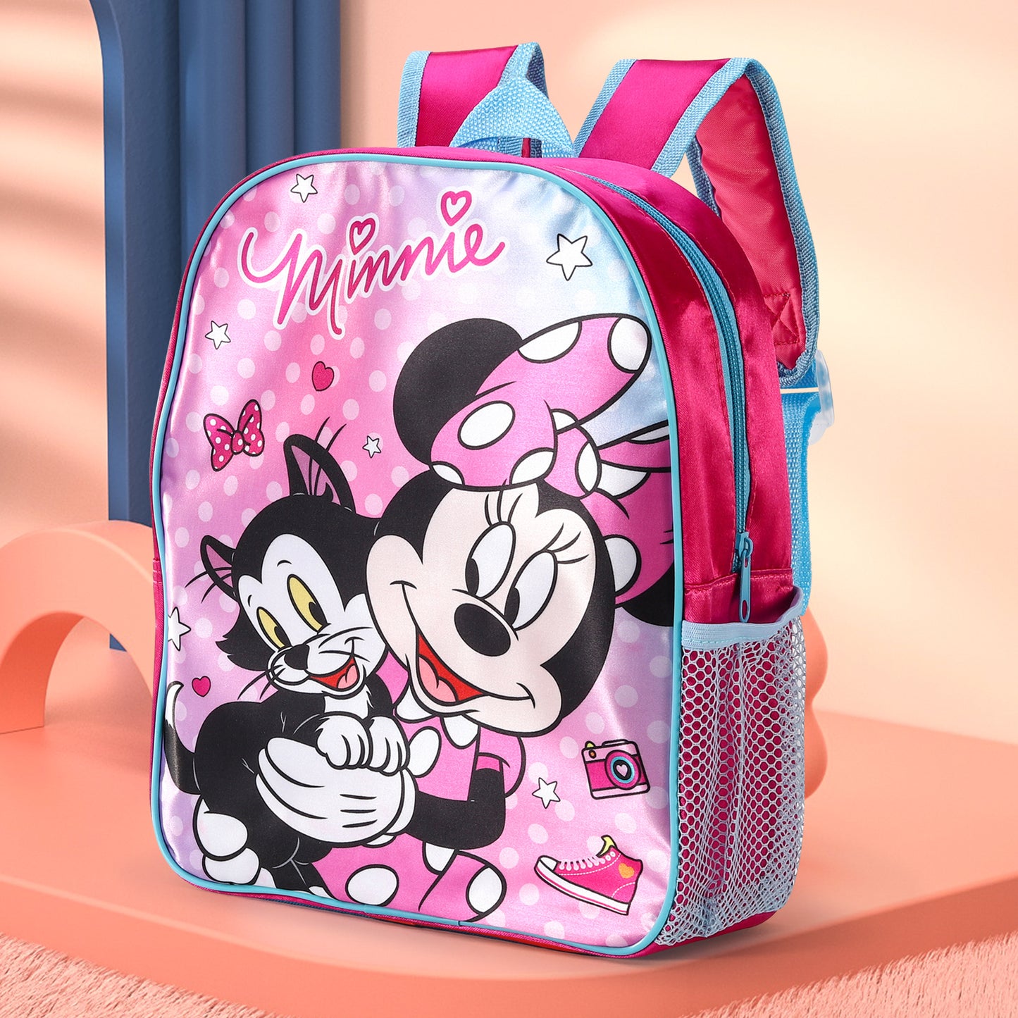 Disney Minnie Mouse Kids Childrens Backpack School Rucksack Travel Bag Boys Girls with side mesh pocket Boys Girls