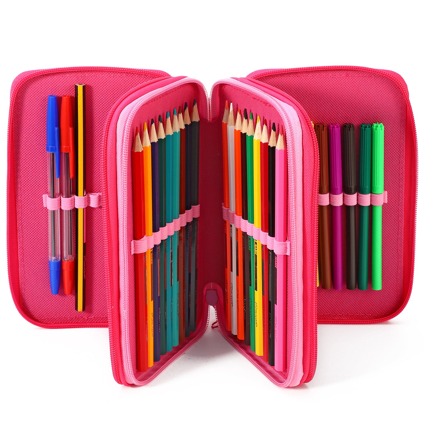 Disney Princess 3 Tier Large Pencil Case Multi Compartment School Supplies Stationery Colouring Pens Pencils Sets