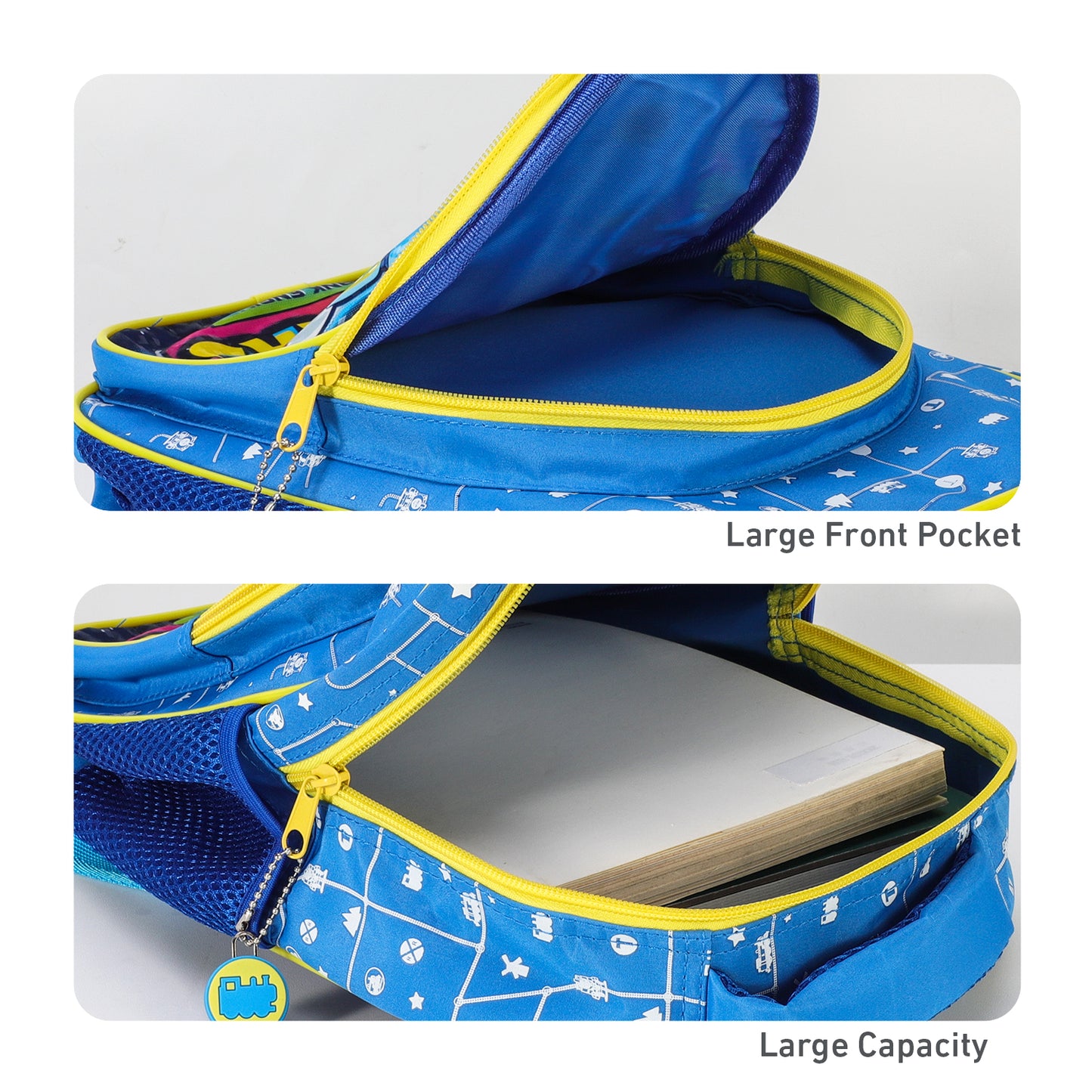 Thomas the Tank Engine Kids Childrens Premium Backpack School Rucksack Travel Bag with side mesh pockets and front zipped pocket, Multicolour