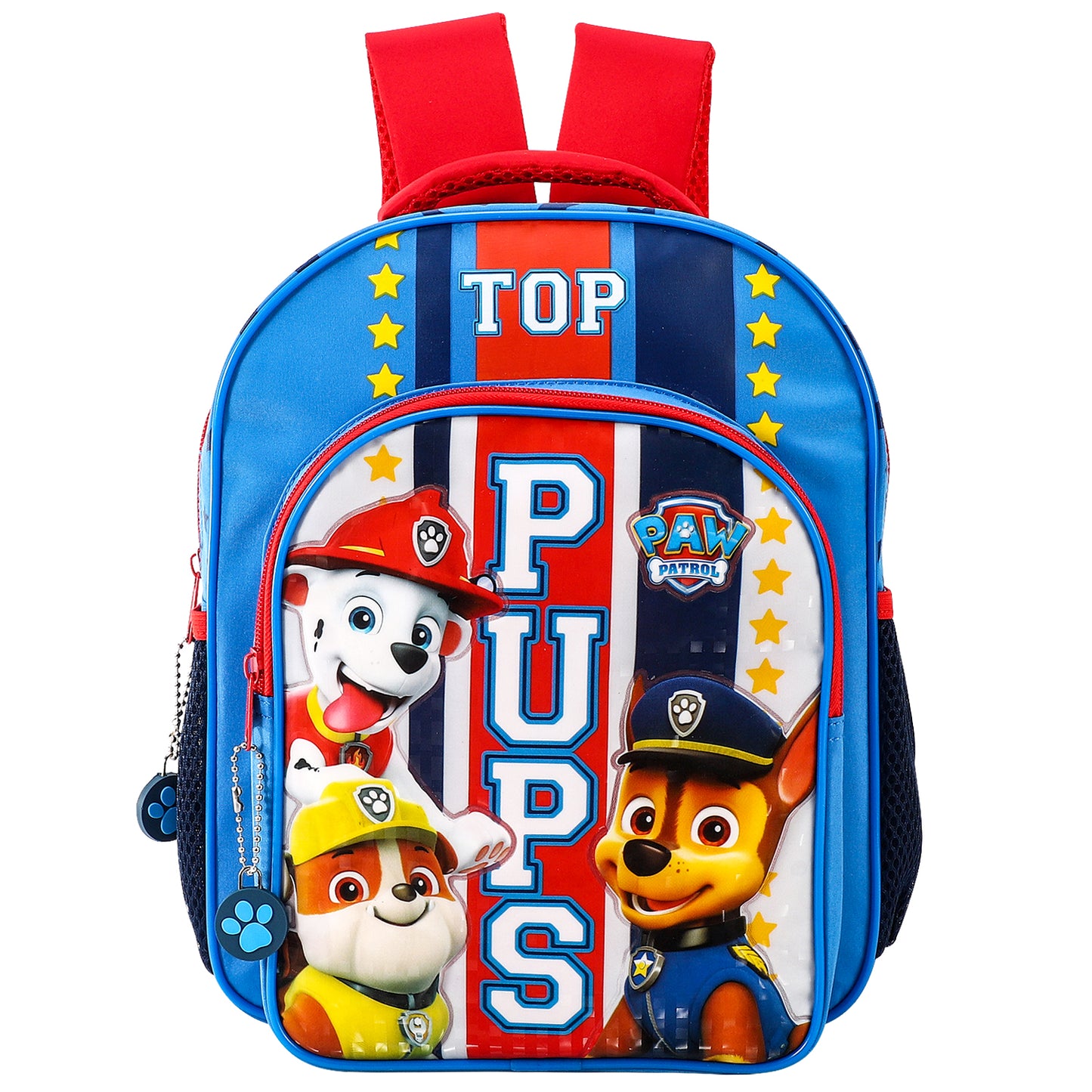 Paw Patrol Kids Childrens Premium Backpack School Rucksack Travel Bag with side mesh pockets and front zipped pocket, Multicolour