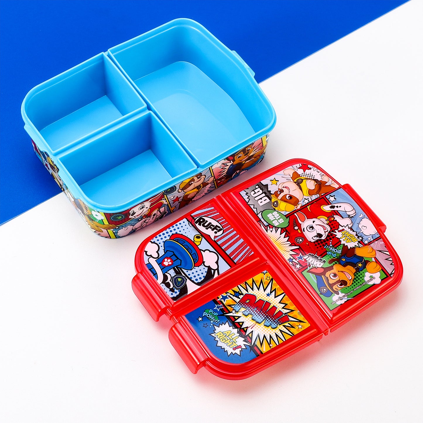 Paw Patrol Kids Childrens Multi Compartment Rectangular School Travel Lunch Food Box Sandwich Bento Container, BPA Free