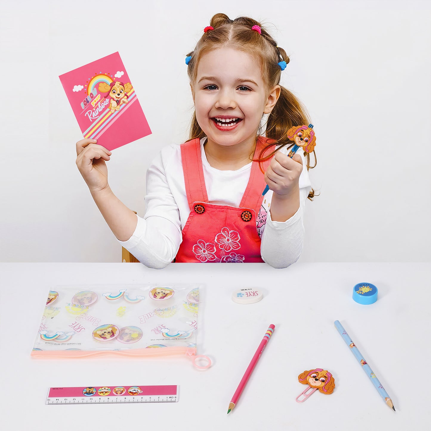 Paw Patrol 9pcs Transparent Filled Pencil Case Stationery Set Waterproof Boys Girls Kids Children School Travel Exam