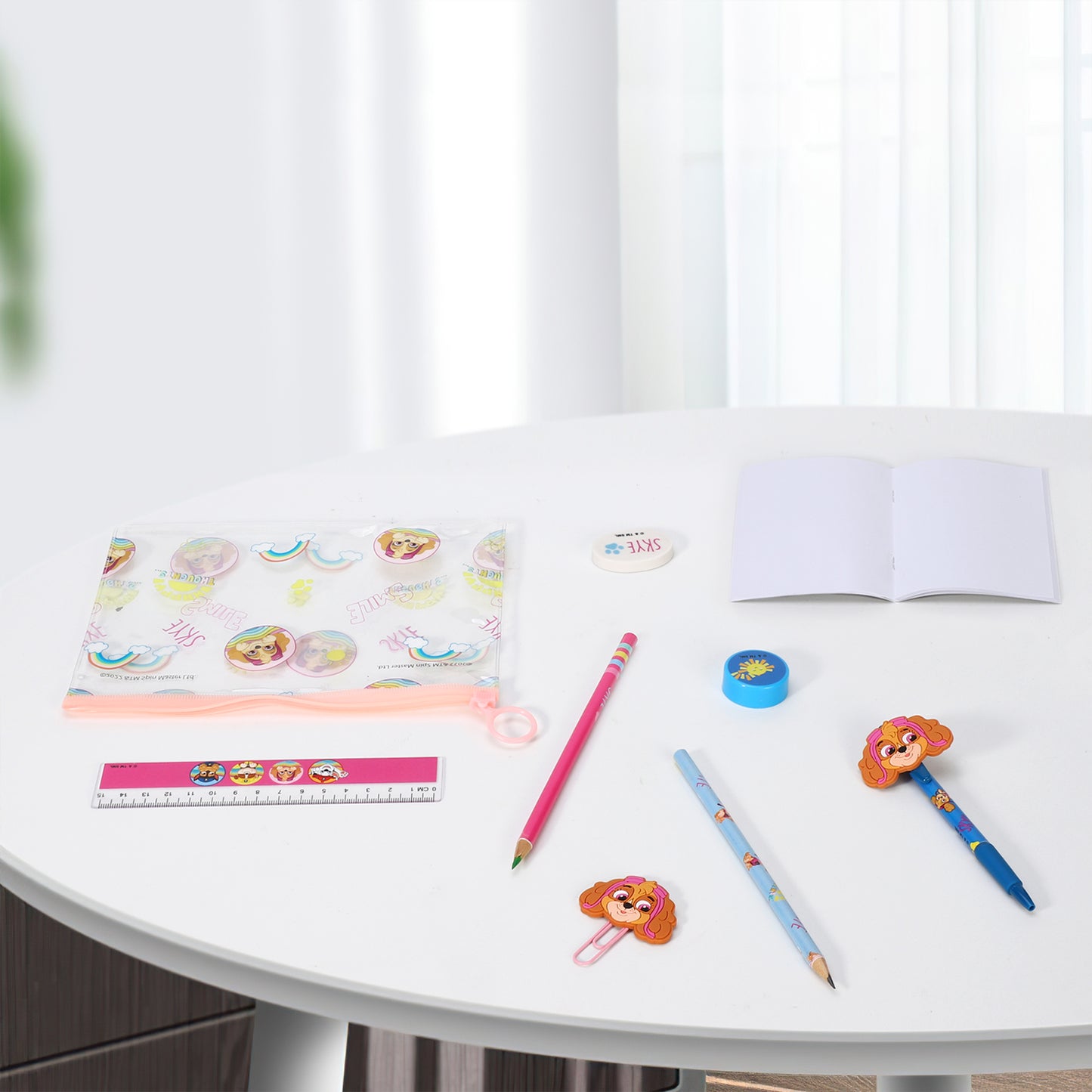 Paw Patrol 9pcs Transparent Filled Pencil Case Stationery Set Waterproof Boys Girls Kids Children School Travel Exam