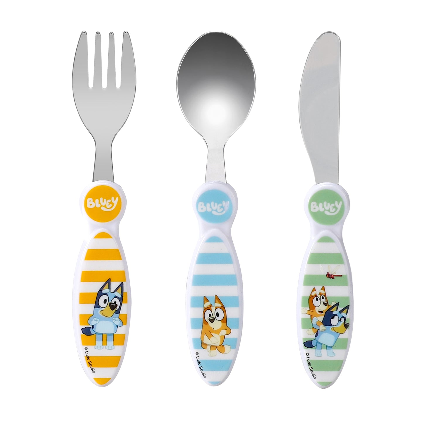 Bluey Kids 6 Piece Reusable Dinner Set - Plate/Bowl/Cup/Knife/Fork/Spoon - Childrens Dinnerware Tableware Cutlery Set