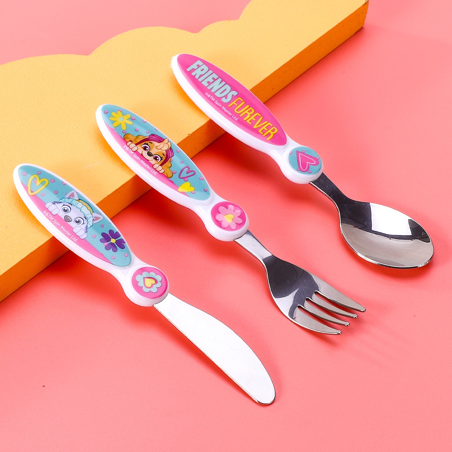 Paw Patrol Girl Children's Kids 3pcs Cutlery Set - Knife/Fork/Spoon