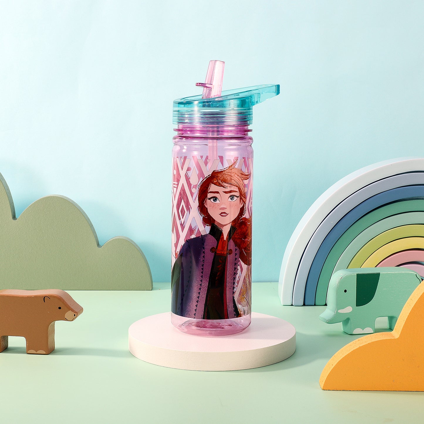 Frozen 580ml Water Bottle for Kids, School Drinks Bottle Made of Durable Tritan BPA Free