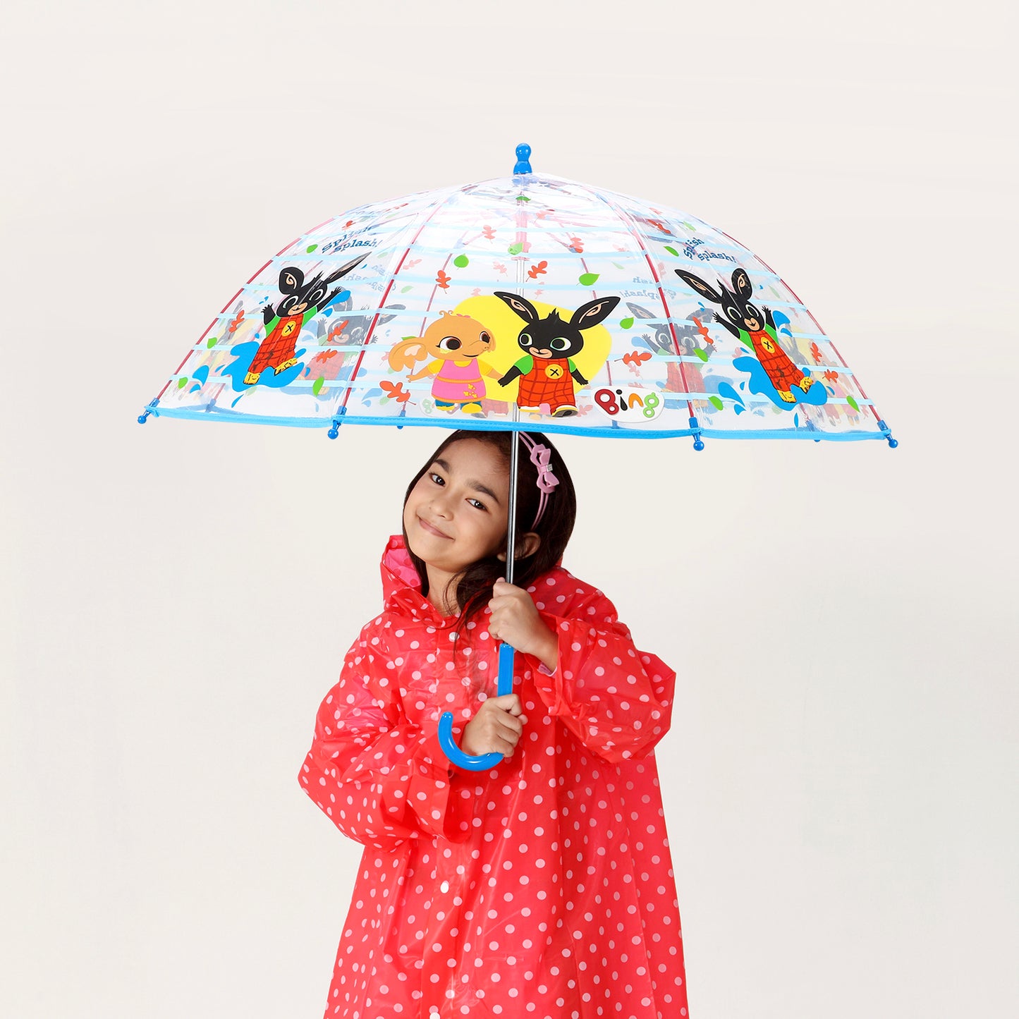 Bing Dome Umbrella for Kids Childrens Boys Girls Brolly with Safety Opening