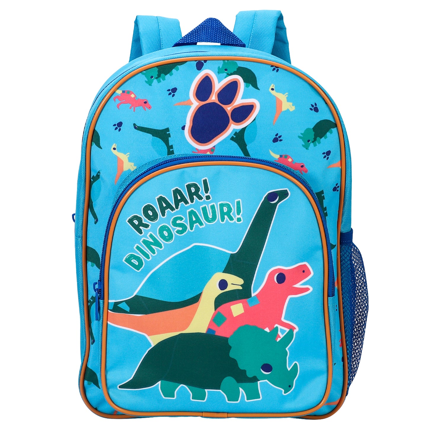 Dinosaur Blue Kids Childrens Backpack School Rucksack Travel Bag Boys Girls with side mesh pocket Boys Girls