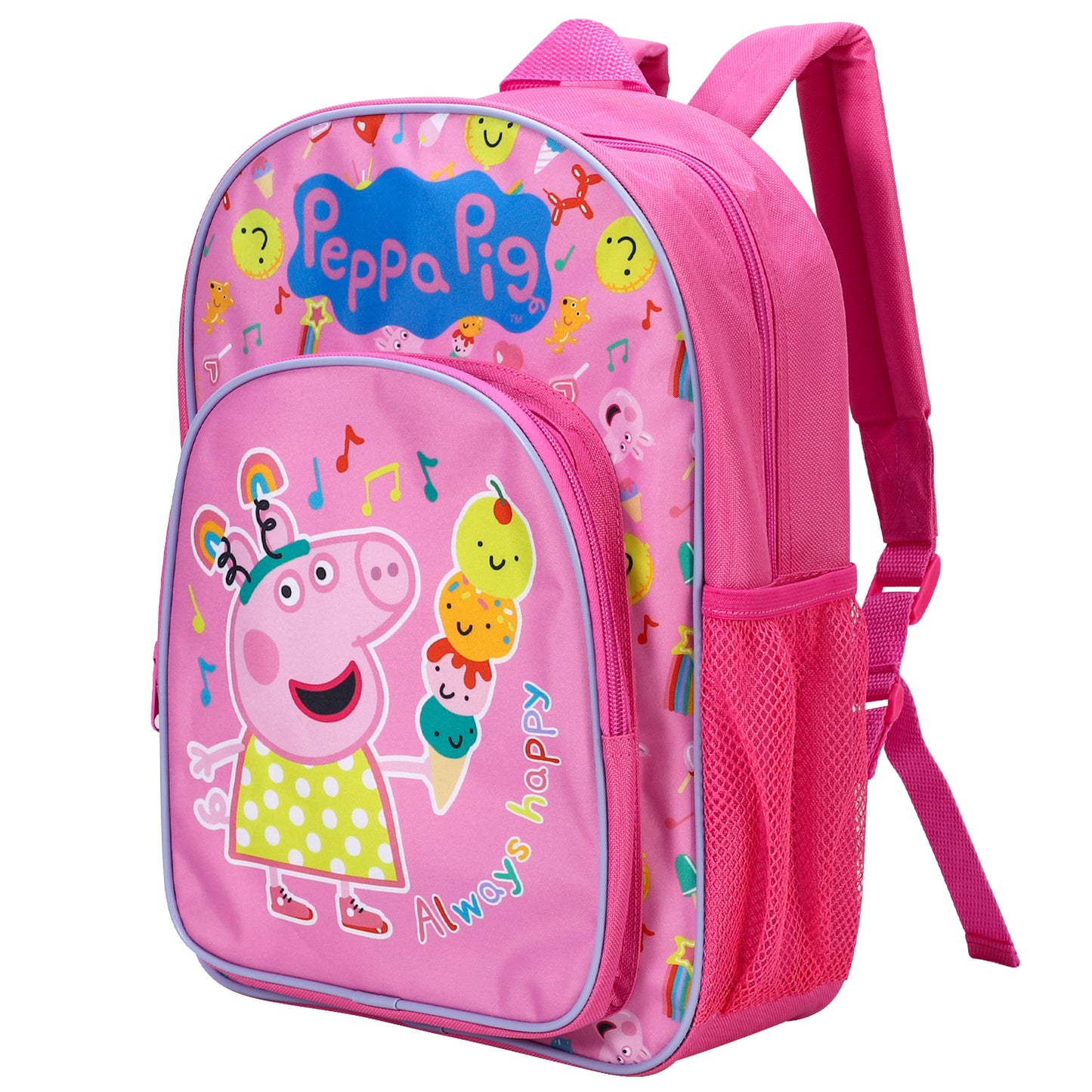 Peppa Pig Kids Childrens Premium Backpack School Rucksack Travel Bag, Multicolour