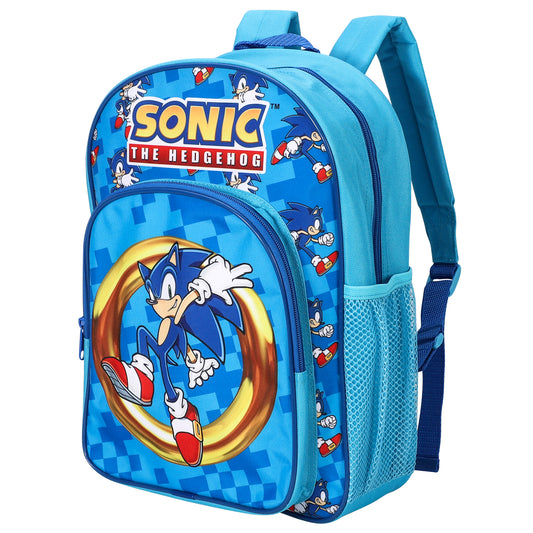 Sonic the Hedgehog Kids Childrens Premium Backpack School Rucksack Travel Bag, Multicolour