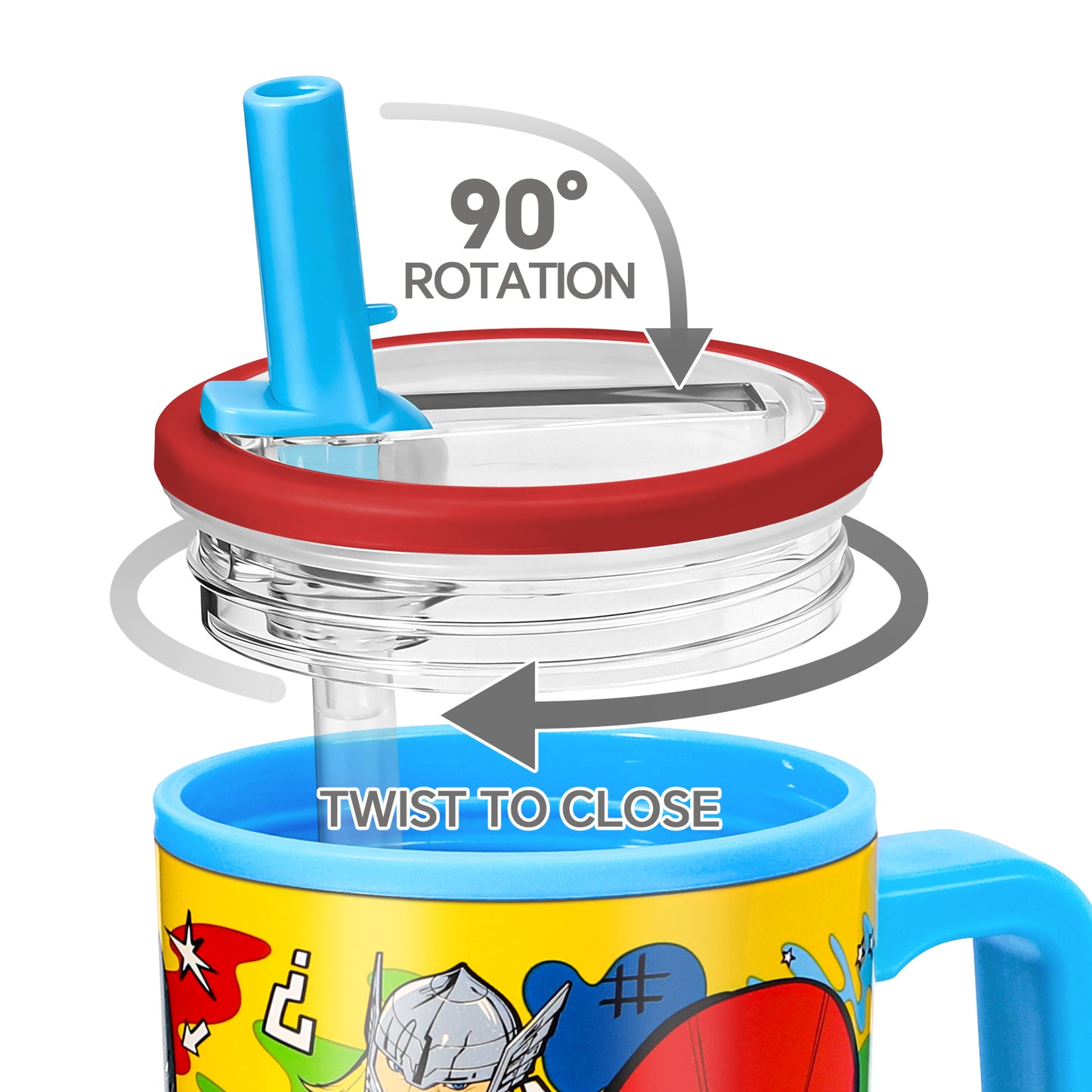 Avengers 640mL Double Walled Vacuum Insulated Tumbler with Straw & Handle