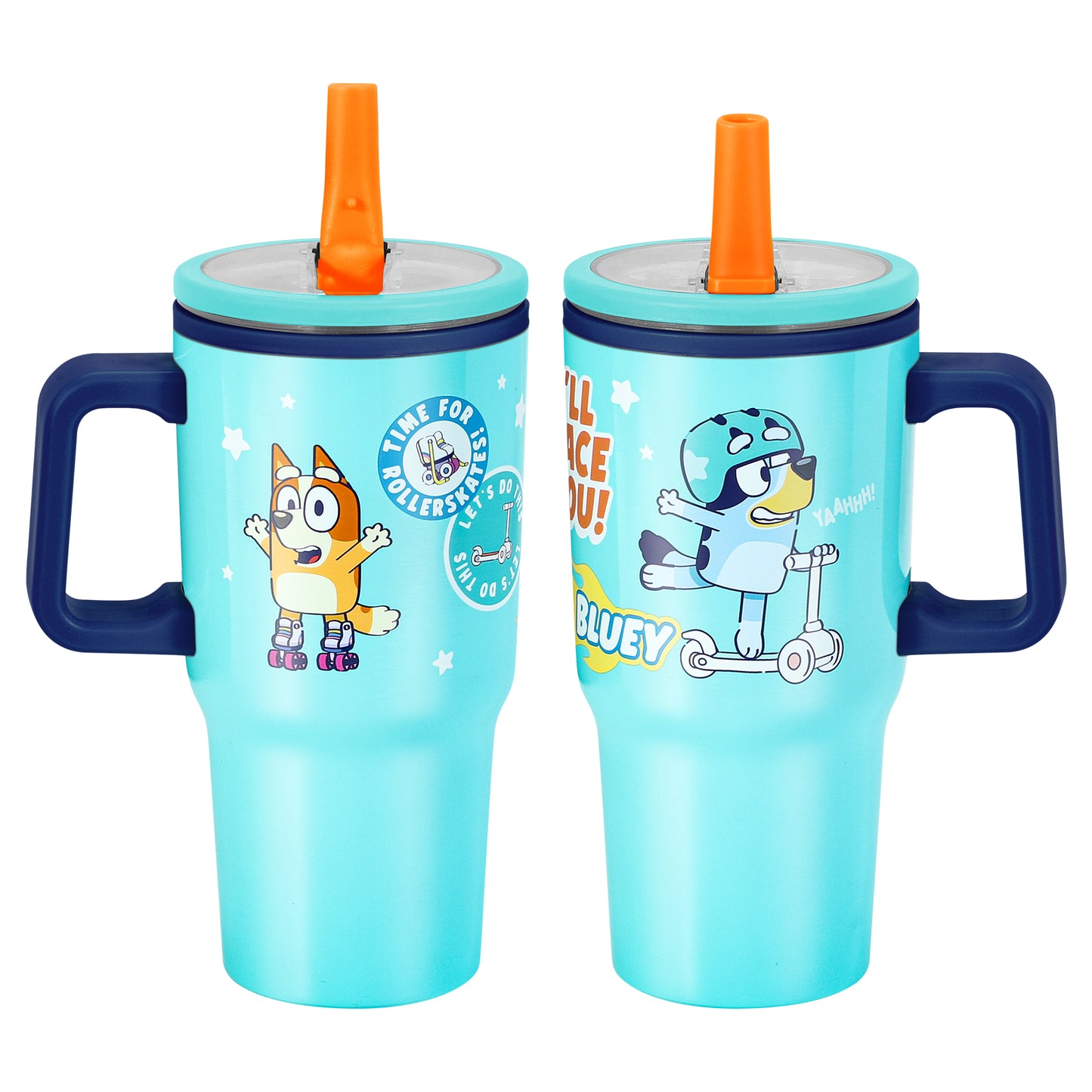 Bluey 640mL Double Walled Vacuum Insulated Tumbler with Straw & Handle