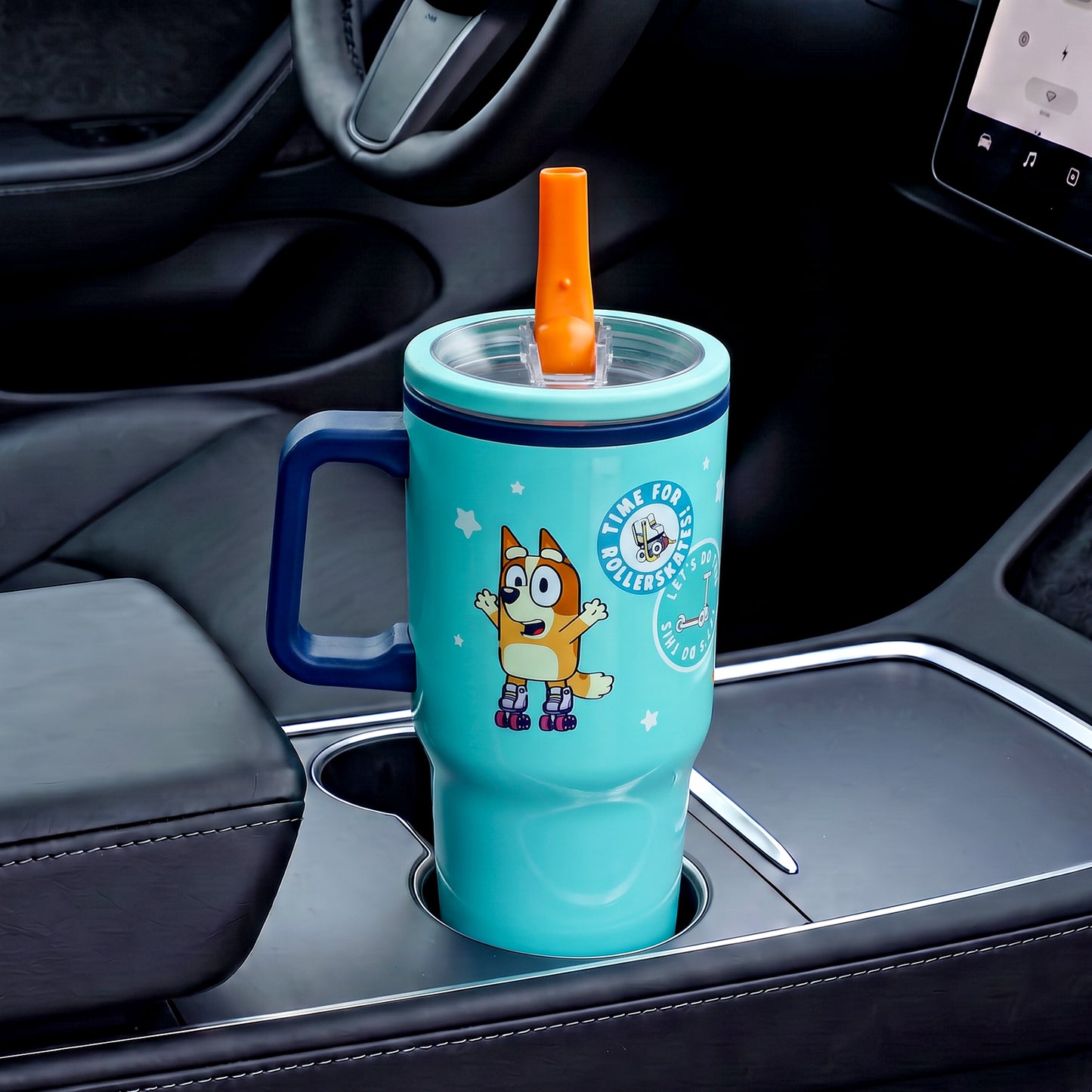 Bluey 640mL Double Walled Vacuum Insulated Tumbler with Straw & Handle
