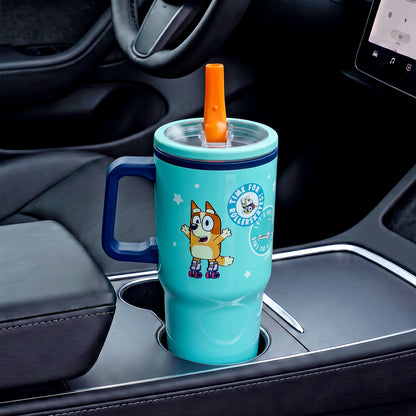 Bluey 640mL Double Walled Vacuum Insulated Tumbler with Straw & Handle