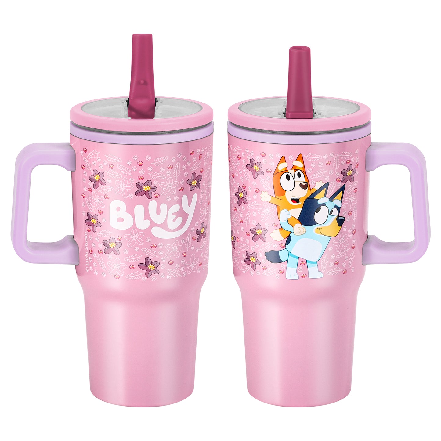 Bluey 640mL Double Walled Vacuum Insulated Tumbler with Straw & Handle