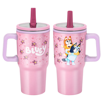 Bluey 640mL Double Walled Vacuum Insulated Tumbler with Straw & Handle
