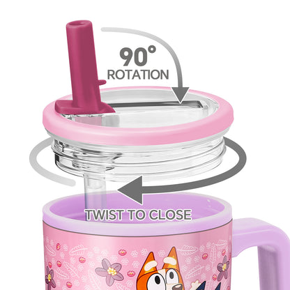 Bluey 640mL Double Walled Vacuum Insulated Tumbler with Straw & Handle