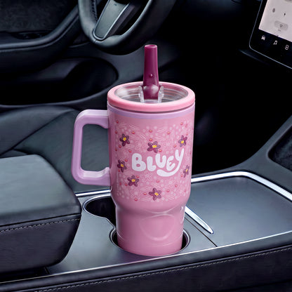 Bluey 640mL Double Walled Vacuum Insulated Tumbler with Straw & Handle