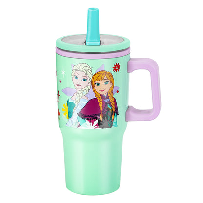 Frozen 640mL Double Walled Vacuum Insulated Tumbler with Straw & Handle