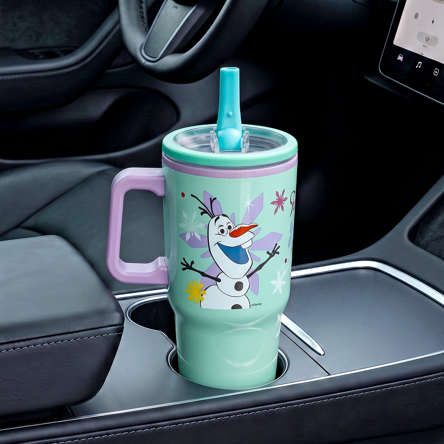 Frozen 640mL Double Walled Vacuum Insulated Tumbler with Straw & Handle