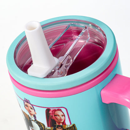 K Pop Demon Hunters 640mL/22oz Double Walled Vacuum Insulated Stainless Steel Tumbler Cup with Handle and Straw, Reusable Insulated Cup for Cold and Hot Drinks