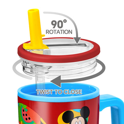 Mickey 640mL Double Walled Vacuum Insulated Tumbler with Straw & Handle