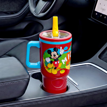 Mickey 640mL Double Walled Vacuum Insulated Tumbler with Straw & Handle