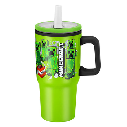 Minecraft 640mL Double Walled Vacuum Insulated Tumbler with Straw & Handle