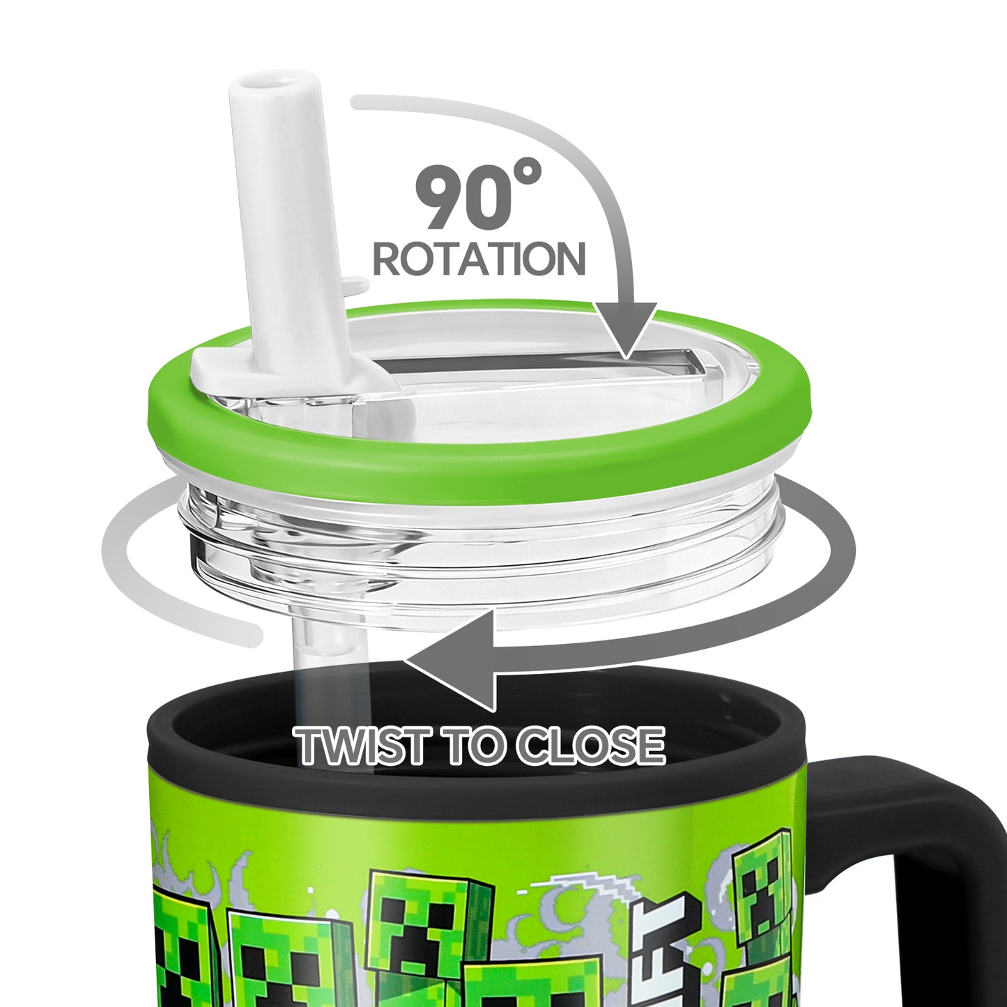 Minecraft 640mL Double Walled Vacuum Insulated Tumbler with Straw & Handle