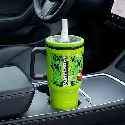 Minecraft 640mL Double Walled Vacuum Insulated Tumbler with Straw & Handle