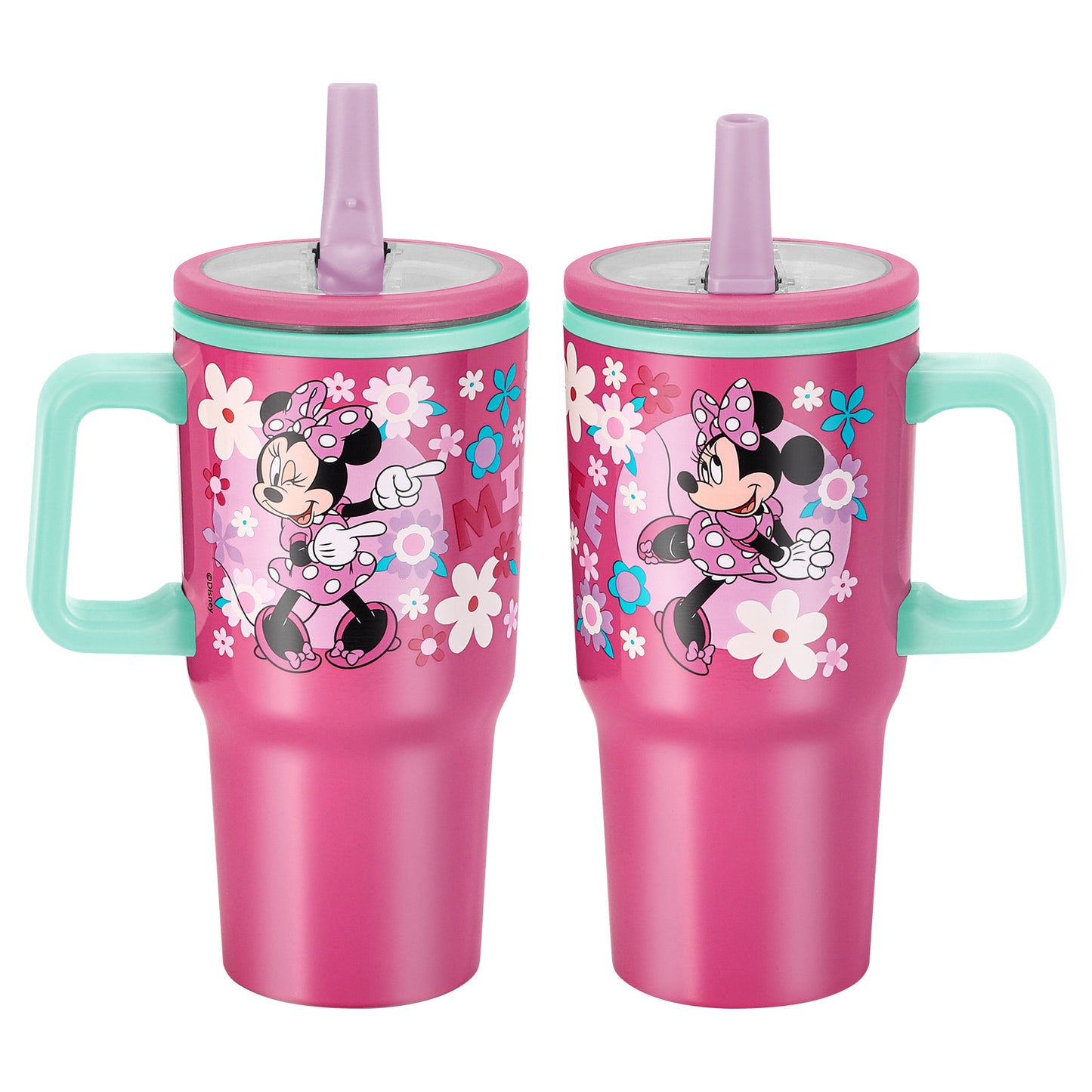 Minnie 640mL Double Walled Vacuum Insulated Tumbler with Straw & Handle
