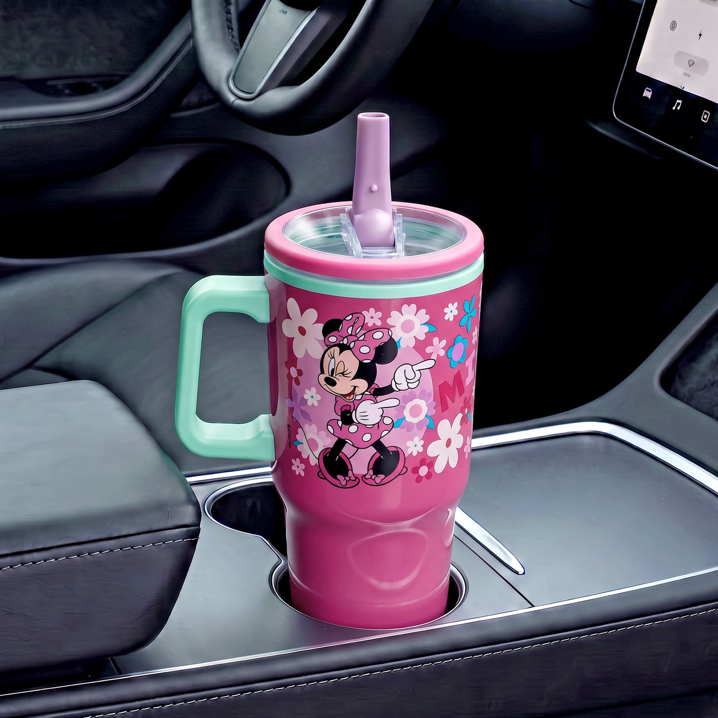 Minnie 640mL Double Walled Vacuum Insulated Tumbler with Straw & Handle