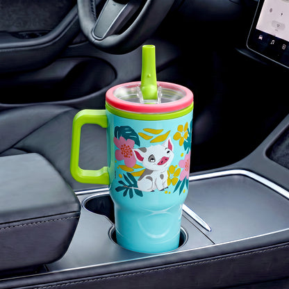 Moana 640mL Double Walled Vacuum Insulated Tumbler with Straw & Handle