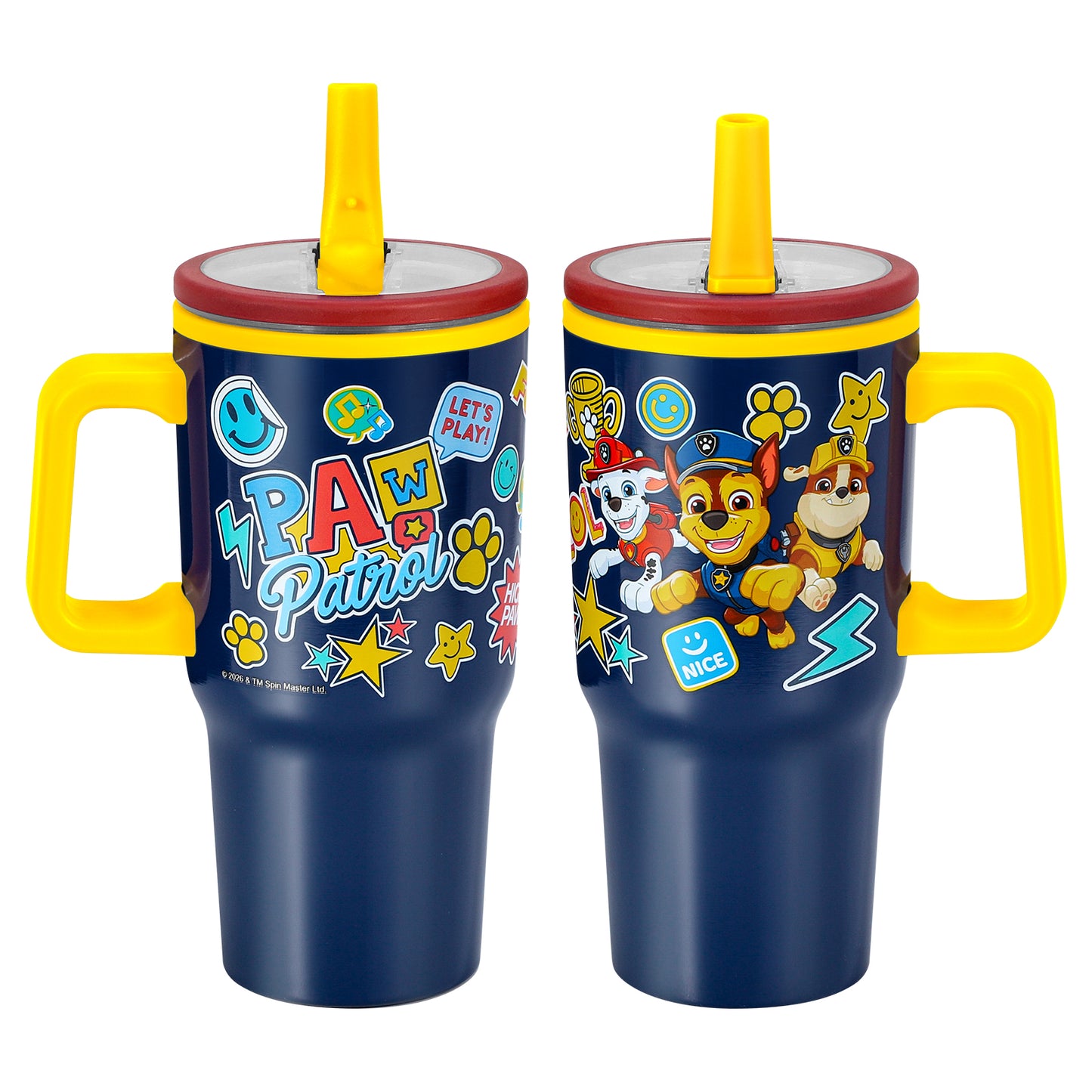 Paw Patrol Boy 640mL Double Walled Vacuum Insulated Tumbler with Straw & Handle