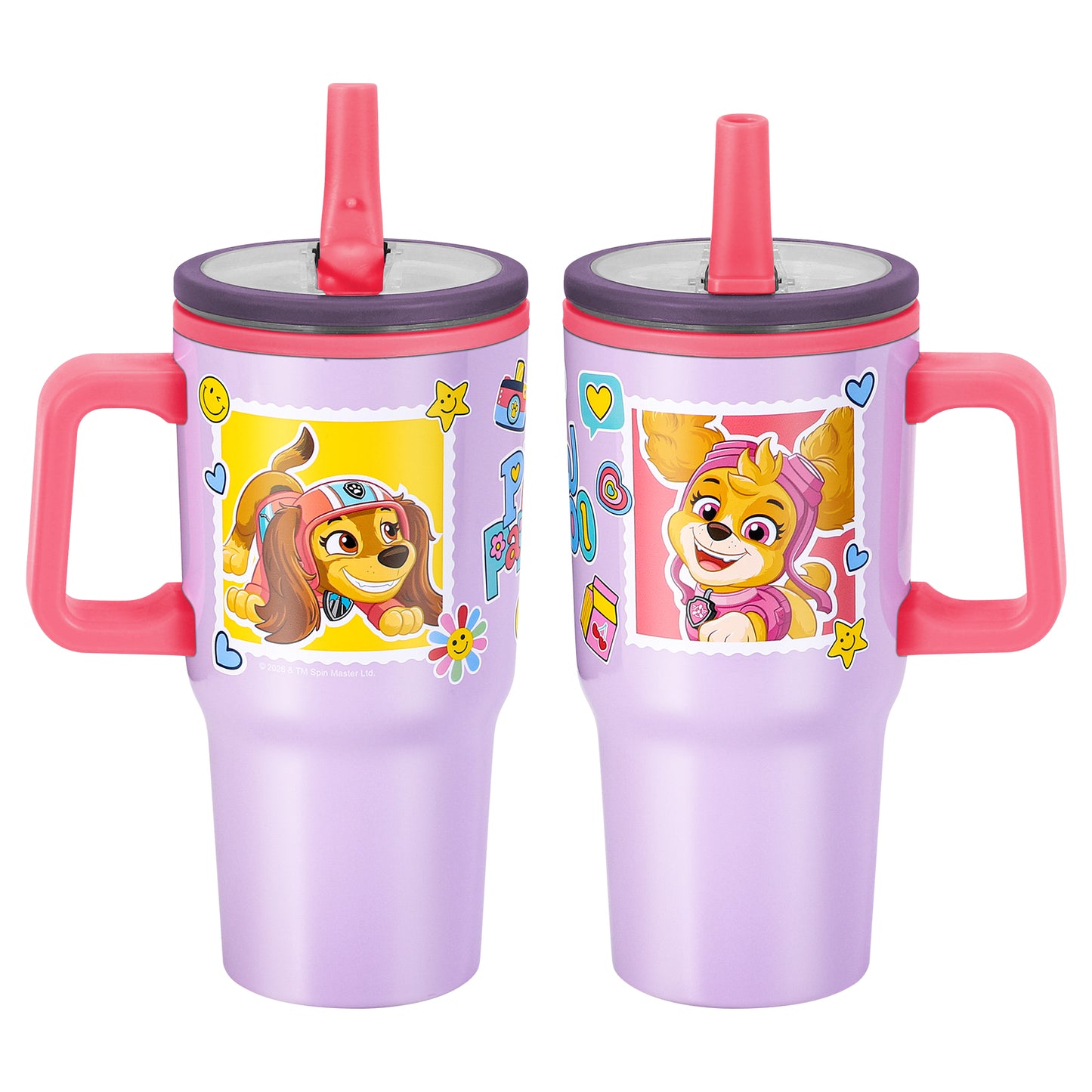 Paw Patrol Girl 640mL Double Walled Vacuum Insulated Tumbler with Straw & Handle