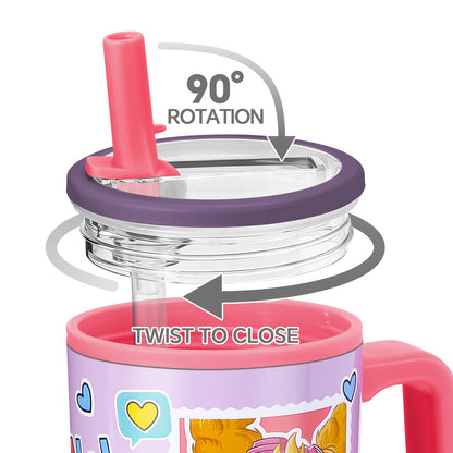 Paw Patrol Girl 640mL Double Walled Vacuum Insulated Tumbler with Straw & Handle
