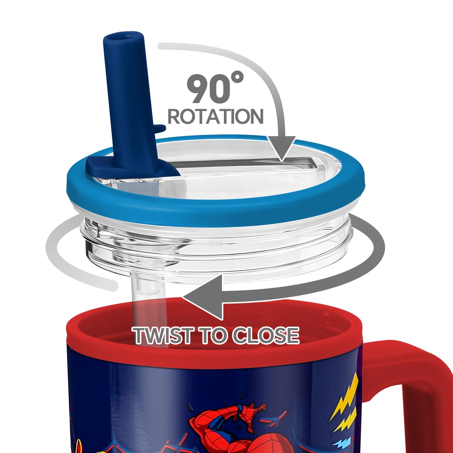 Spiderman 640mL Double Walled Vacuum Insulated Tumbler with Straw & Handle