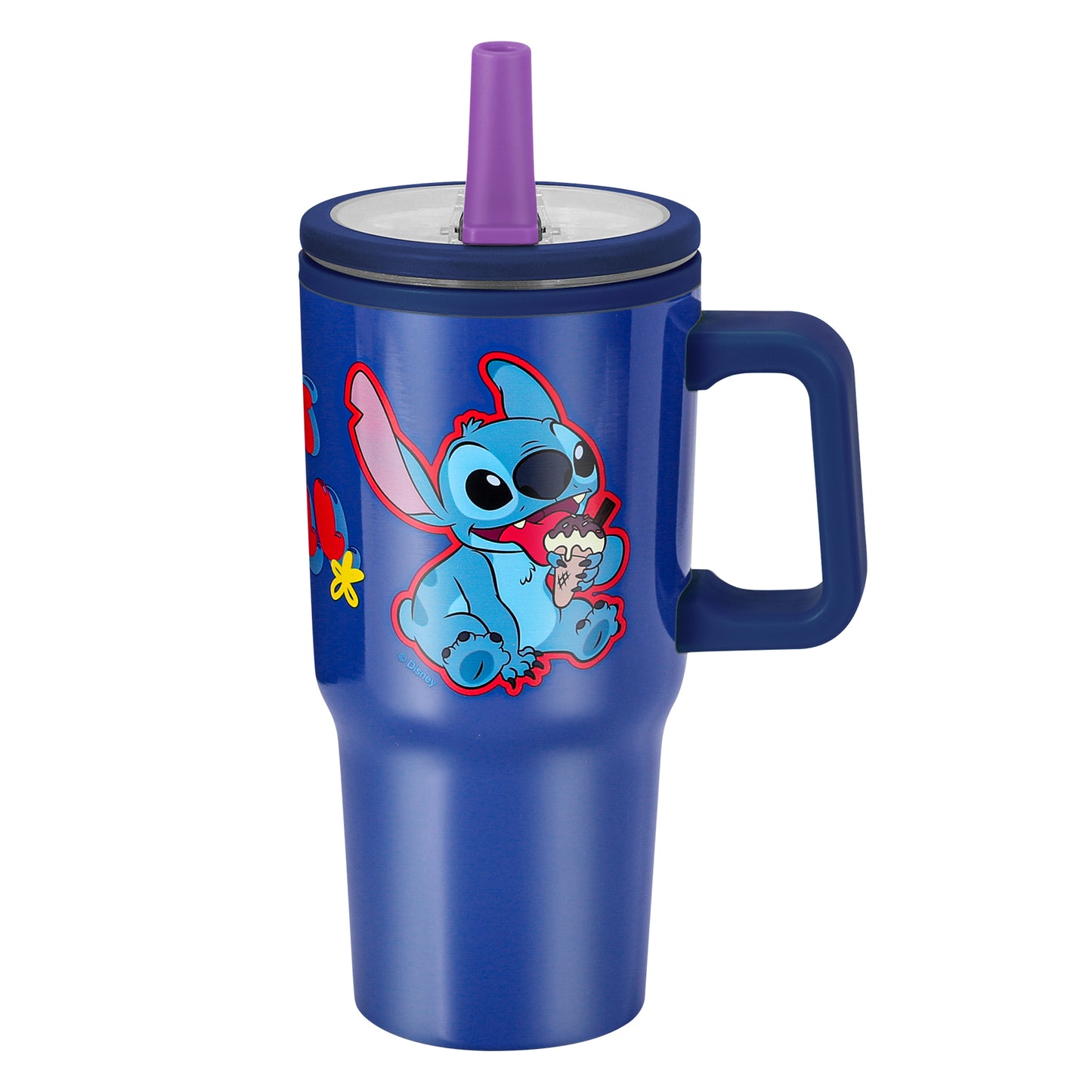Stitch 640mL Double Walled Vacuum Insulated Tumbler with Straw & Handle