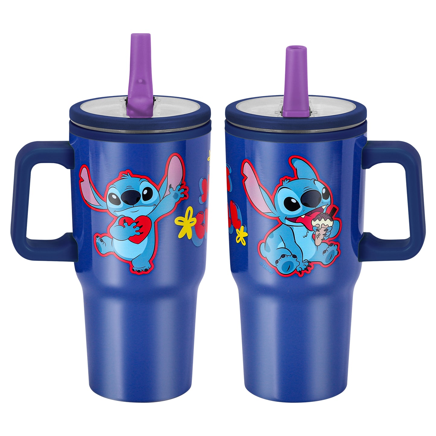 Stitch 640mL Double Walled Vacuum Insulated Tumbler with Straw & Handle