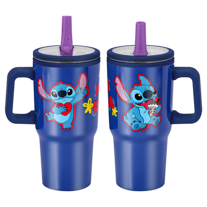 Stitch 640mL Double Walled Vacuum Insulated Tumbler with Straw & Handle