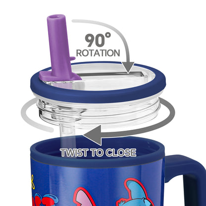 Stitch 640mL Double Walled Vacuum Insulated Tumbler with Straw & Handle