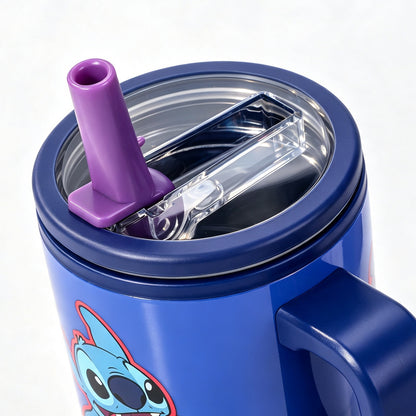 Stitch 640mL Double Walled Vacuum Insulated Tumbler with Straw & Handle