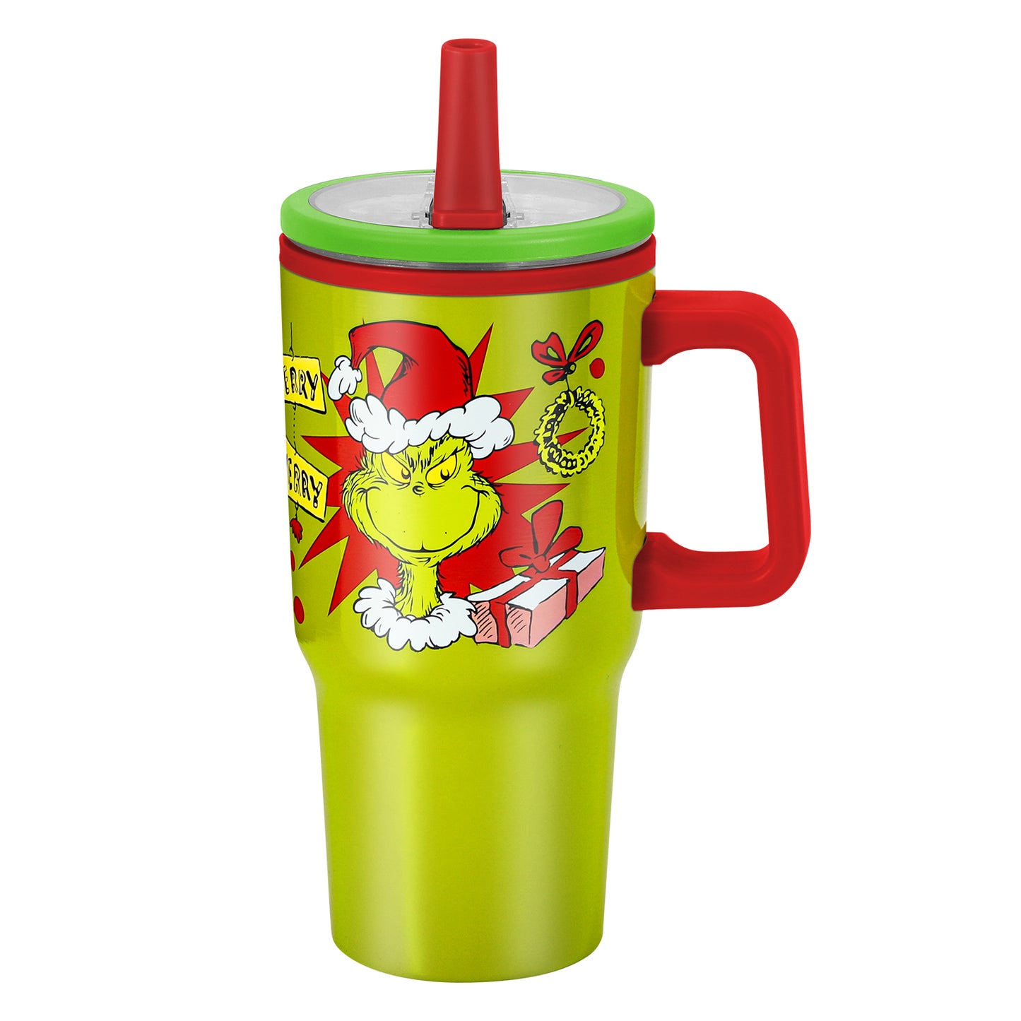 The Grinch 640mL Double Walled Vacuum Insulated Tumbler with Straw & Handle