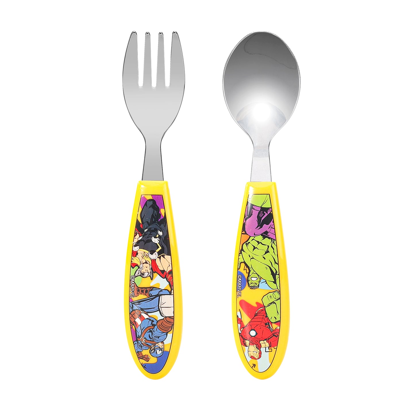 Avengers Children's Kids Ergonomic 2pcs Cutlery Set - Fork and Spoon