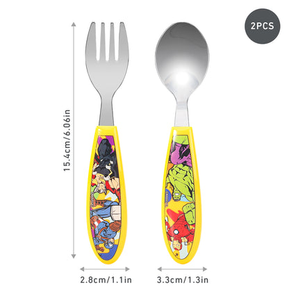 Avengers Children's Kids Ergonomic 2pcs Cutlery Set - Fork and Spoon