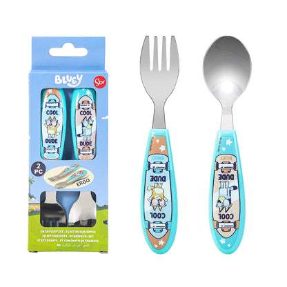 Bluey Children's Kids Ergonomic 2pcs Cutlery Set - Fork and Spoon