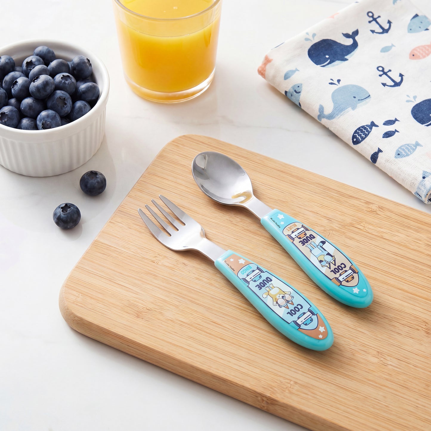 Bluey Children's Kids Ergonomic 2pcs Cutlery Set - Fork and Spoon