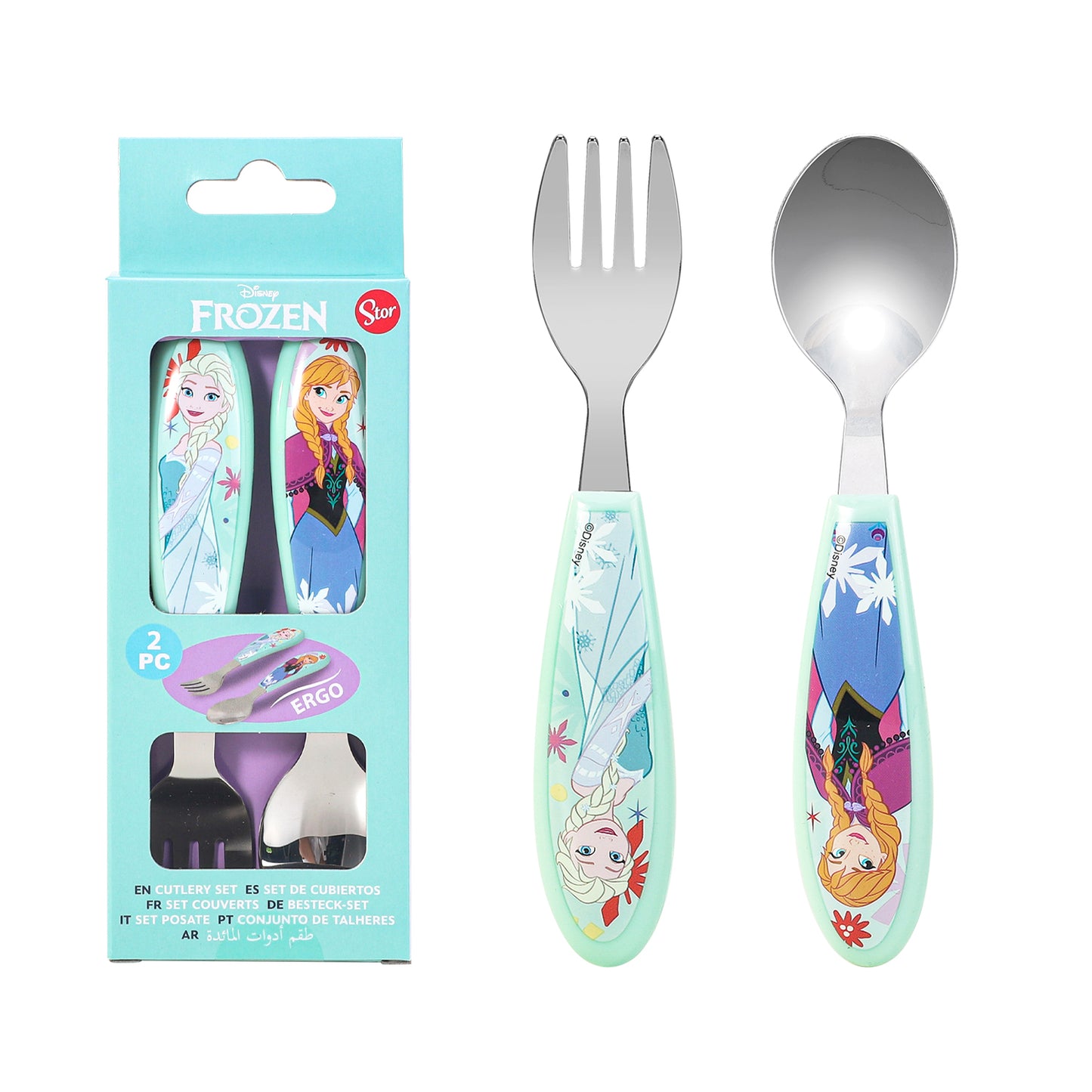 Frozen Kids 2 Piece Ergonomic Cutlery Set – Includes Fork and Spoon