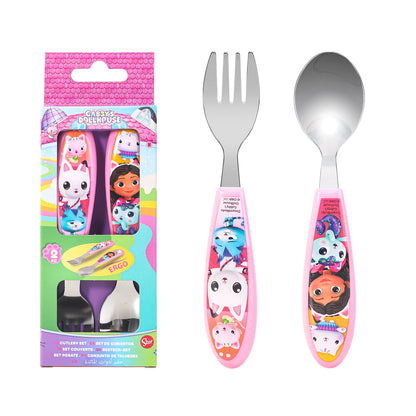 Gabby's Dollhouse Kids 2 Piece Cutlery Set – Includes Fork and Spoon