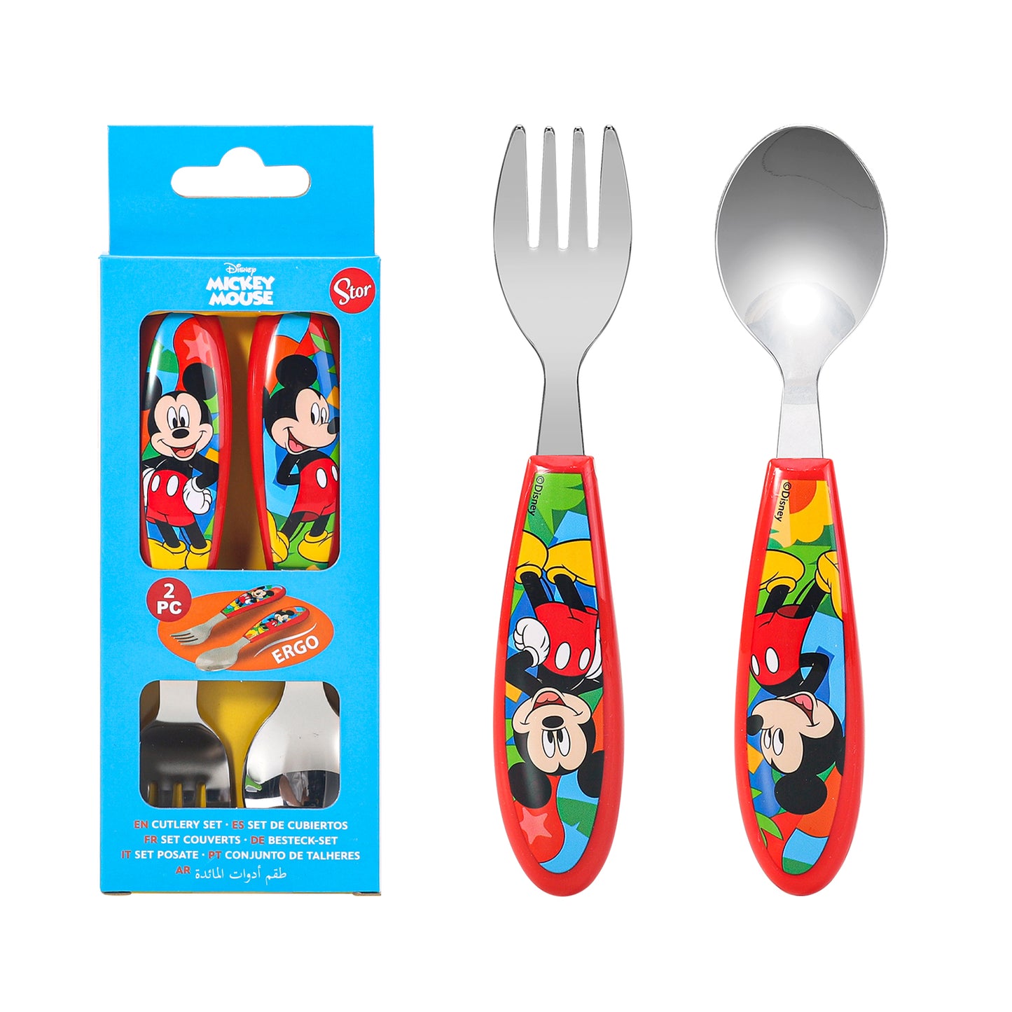 Mickey Mouse Kids 2 Piece Cutlery Set – Includes Fork and Spoon